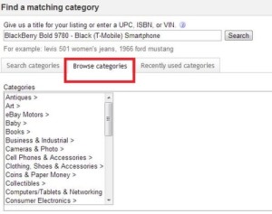 eBay Browse Categories