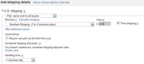 eBay Shipping Details